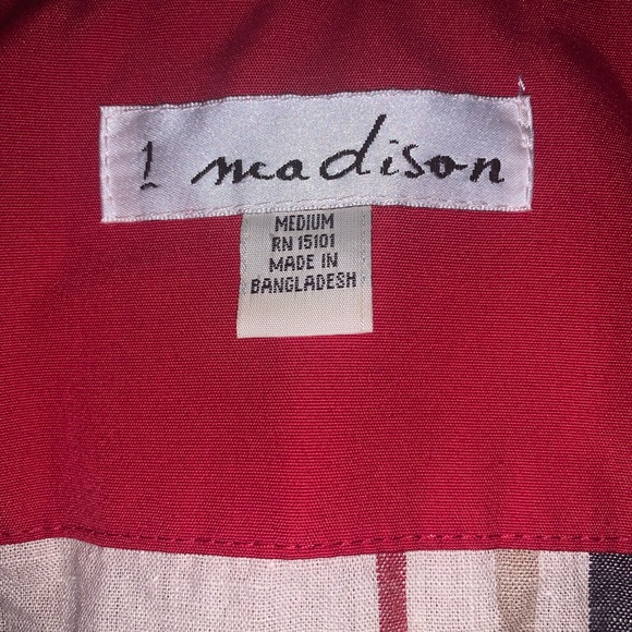 1 Madison Red Lined Coat with Lined Hood, Size Med - Picture 4 of 5